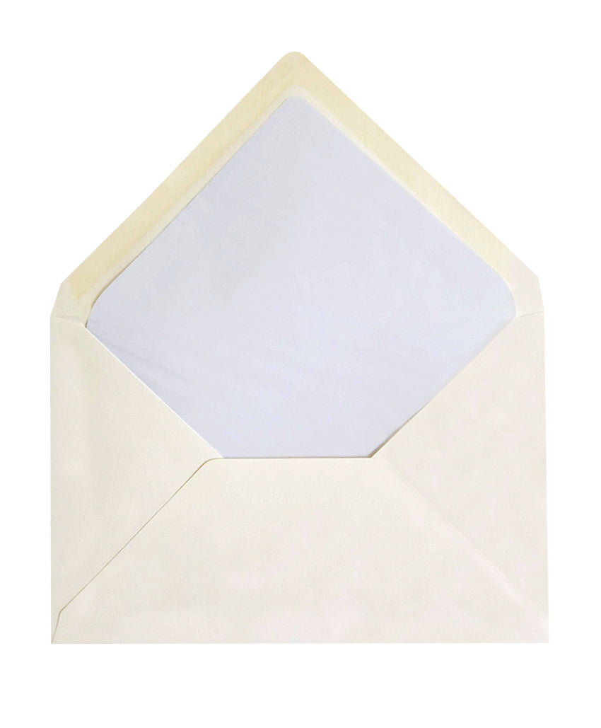 Enveloppe patte pointue velin ivoire 114x162 doublée Soie Gris