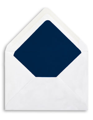 Enveloppe patte pointue vergé blanc 120x180 doublée Soie Abysse