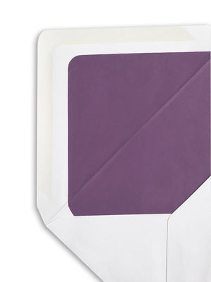 Enveloppe patte pointue velin blanc 114x162 doublée Soie Mauve