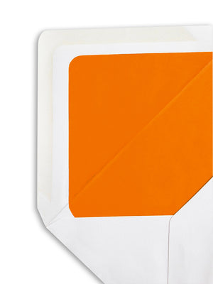 Enveloppe patte pointue velin blanc 114x162 doublée Soie Orange