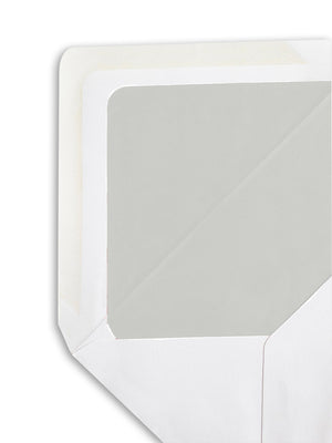 Enveloppe patte pointue vergé blanc 165x215 doublée Soie Gris