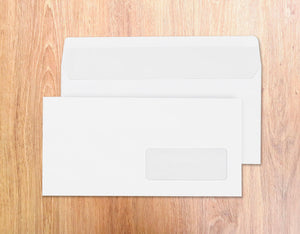 Enveloppes auto-adhésives DL-110x220 Blanc  80g Fenêtre 35x100