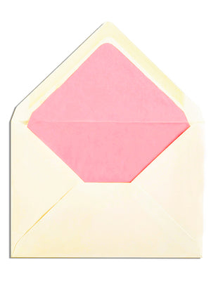 Enveloppe patte pointue velin ivoire 114x162 doublée Soie Rose