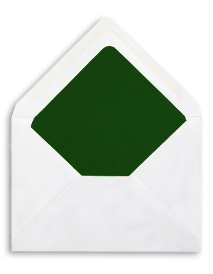 Enveloppe patte pointue vergé blanc 110x225 doublée Soie Amazone