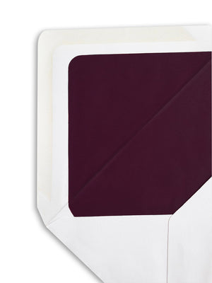 Enveloppe patte pointue vergé blanc 110x225 doublée Soie Bordeaux