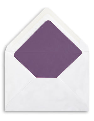 Enveloppe patte pointue vergé blanc 114x162 doublée Soie Mauve