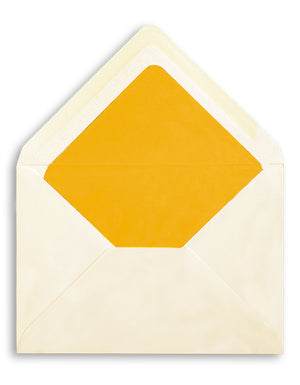 Enveloppe patte pointue velin ivoire 114x162 doublée Soie Mangue