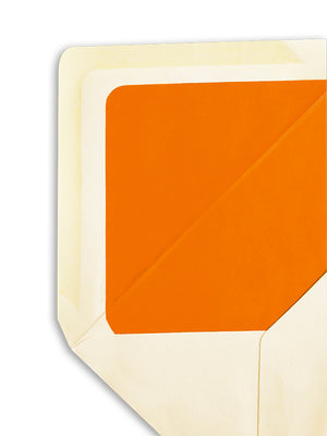 Enveloppe patte pointue velin ivoire 114x162 doublée Soie Orange