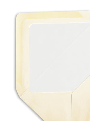 Enveloppe patte pointue velin ivoire 110x225 doublée Soie Blanche