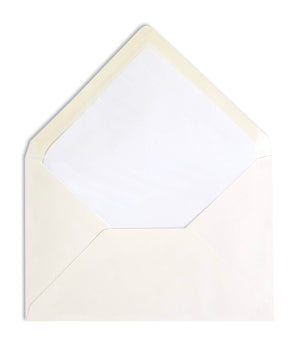 Enveloppe patte pointue vergé blanc 90x140 doublée Soie Blanche