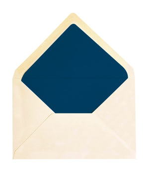 Enveloppe patte pointue Vergé ivoire 114x162 doublée Soie Abysse