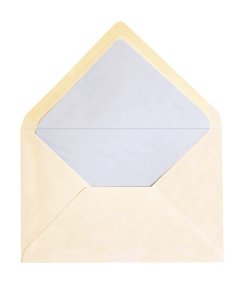 Enveloppe patte pointue Vergé ivoire 110x225 doublée Soie Gris